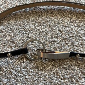 Chico's Black Adjustable Belt with Silver Accents